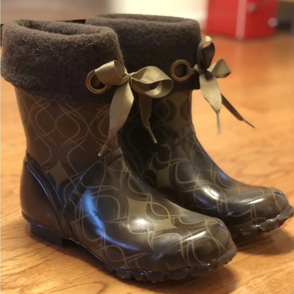 BOGS Becca Brown Swirl Print Fleece Lined Mid Calf Boots Womens's Size 8